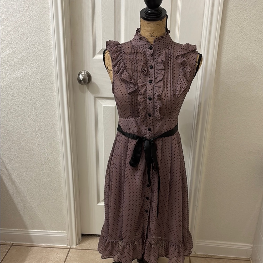 Purple Ruffled Midi Sundress - Picture 3 of 11